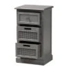 Sheldon Vintage Wood And Synthetic Rattan 3 Drawer Nightstand Gray - Baxton Studio 1 Sheldon Vintage Wood And Synthetic Rattan 3 Drawer Nightstand Gray - Baxton Studio -Baxton Studio GUEST 7ebf4693 421e 4cdb 9918 d669fd1afc88
