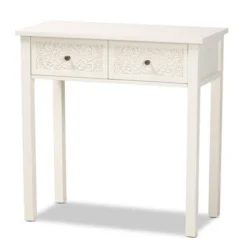 Lambert Wood 2 Drawer Console Table White - Baxton Studio -Baxton Studio GUEST 7ec647e2 9ba4 4f4b 9a7a a903be100bac