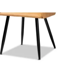 2pc Eris Tan Leather Upholstered And Metal Dining Chairs Black/Tan - Baxton Studio -Baxton Studio GUEST 7fcc1373 39e9 4a06 9223 8b4089b5502d