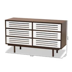 6 Drawer Wood Dresser And Meike Two-Tone Walnut/White - Baxton Studio -Baxton Studio GUEST 7feb814e d3bf 48cf bf96 c0148a3376e5