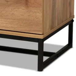 Franklin Wood And Metal 5 Drawer Bedroom Chest Oak/Black - Baxton Studio -Baxton Studio GUEST 8017dc2e 116c 427c 81de a8fbeefd2ecb
