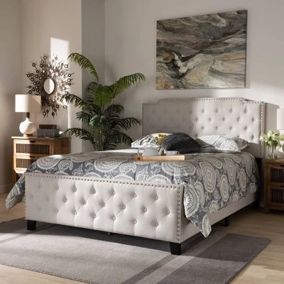 Marion Fabric Upholstered Button Tufted Panel Bed - Baxton Studio 7 Marion Fabric Upholstered Button Tufted Panel Bed - Baxton Studio - Image 5