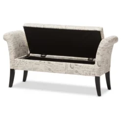 Avignon Script - Patterned French Laundry Fabric Storage Ottoman Bench - Baxton Studio 11 Avignon Script - Patterned French Laundry Fabric Storage Ottoman Bench - Baxton Studio -Baxton Studio GUEST 80f3b3fa d381 4912 a325 e57401fccb04