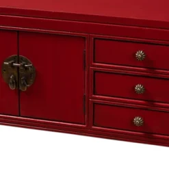 Melodie 6 Drawer Console Table Red - Baxton Studio -Baxton Studio GUEST 81896fdd 1456 4453 9a79 f114d3b59a35