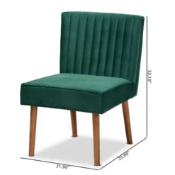 Alvis Velvet Upholstered And Wood Dining Chair - Baxton Studio -Baxton Studio GUEST 81c172d4 e97e 480d b28a b3e11e7f814c