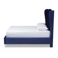Hanne Bed Navy Blue - Baxton Studio