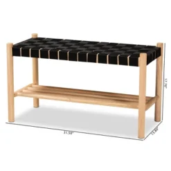 Cadmus Rustic Wood Bench Black/Oak Brown - Baxton Studio -Baxton Studio GUEST 81ef7ae0 2570 4726 8f04 d2e4769c9f22