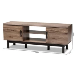 2 Door Arend Two-Tone Wood TV Stand For TVs Up To 55" Brown - Baxton Studio 12 2 Door Arend Two-Tone Wood TV Stand For TVs Up To 55" Brown - Baxton Studio -Baxton Studio GUEST 8267ab14 5a30 4398 a48a d51c60dec39a