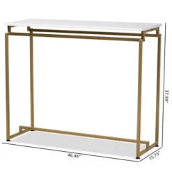Renzo Metal Console Table With Faux Marble Tabletop White/Gold - Baxton Studio 15 Renzo Metal Console Table With Faux Marble Tabletop White/Gold - Baxton Studio -Baxton Studio GUEST 82f24000 ba25 4a50 942b 6c73c8f76619