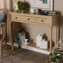 3 Drawer Calvin Wood Entryway Console Table - Baxton Studio 16 3 Drawer Calvin Wood Entryway Console Table - Baxton Studio -Baxton Studio GUEST 830f297e 4161 428d 8703 4bbb46984e60