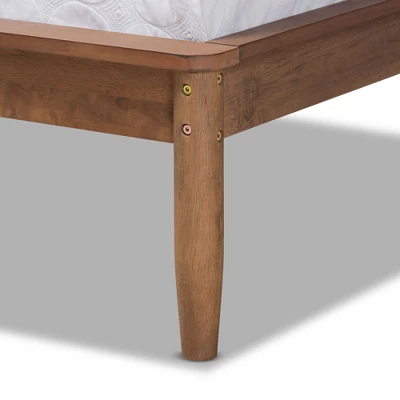 Helsa Mid-Century Modern Platform Bed Walnut/Brown/Gray - Baxton Studio 6 Helsa Mid-Century Modern Platform Bed Walnut/Brown/Gray - Baxton Studio - Image 4