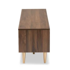 Landen Mid-Century Modern Wood TV Stand For TVs Up To 65" Walnut/Gold/Brown - Baxton Studio -Baxton Studio GUEST 83f8c7ef 636e 4340 9fd6 6a69b2da5dea