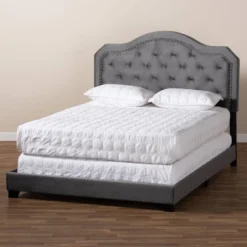 Samantha Velvet Upholstered Button Tufted Bed - Baxton Studio -Baxton Studio GUEST 85244dc6 c1ab 4bcf b975 0c48d73907cb