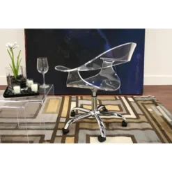 Elia Acrylic Swivel Chair Clear - Baxton Studio -Baxton Studio GUEST 857937b1 ac7d 4808 b448 1b6ffc32a7b3