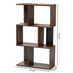 40.2" Legende Finished Display Bookcase Brown/Dark Gray - Baxton Studio -Baxton Studio GUEST 85b88ac4 2525 49b8 a5c4 107cc92b752b