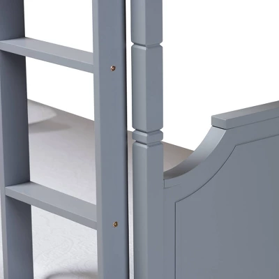 Twin Mariana Wood Bunk Bed Gray - Baxton Studio 5 Twin Mariana Wood Bunk Bed Gray - Baxton Studio - Image 3