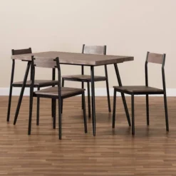 5pc Dining Set Metal And Mave Wood Walnut/Black - Baxton Studio 13 5pc Dining Set Metal And Mave Wood Walnut/Black - Baxton Studio -Baxton Studio GUEST 85f812b9 1c33 466d af2b f6c3baf15f46