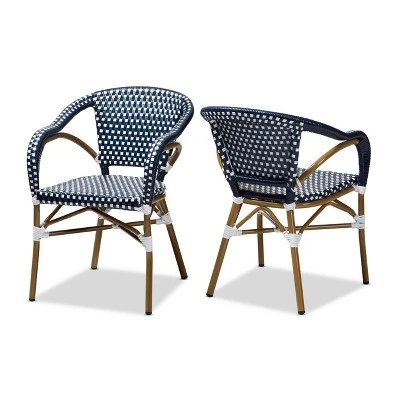 Baxton Studio Set Of 2 Eliane Indoor And Outdoor Stackable Bistro Dining Chairs - BaxtonStudio 9 Baxton Studio Set Of 2 Eliane Indoor And Outdoor Stackable Bistro Dining Chairs - BaxtonStudio - Image 7