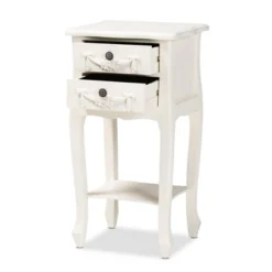 Eliya Wood 2 Drawer Nightstand White - Baxton Studio -Baxton Studio GUEST 8637c4d0 bcb2 4e62 918b b04050a8b486