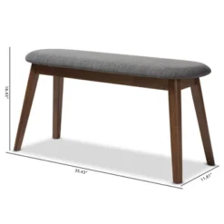Baxton Studio Easton Mid Century Modern Walnut Finished Wood Fabric Upholstered Bench 17 Baxton Studio Easton Mid Century Modern Walnut Finished Wood Fabric Upholstered Bench -Baxton Studio GUEST 863a3145 d0e5 4d2d b64d d1e231148e26