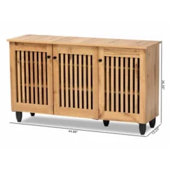 Fernanda Wood 3 Door Cabinet Oak Brown/Black - Baxton Studio -Baxton Studio GUEST 86bbb772 cd5e 4844 a3da 822e8cf303f4