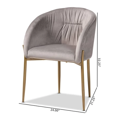 Ballard Velvet Fabric Upholstered Metal Dining Chair - Baxton Studio 11 Ballard Velvet Fabric Upholstered Metal Dining Chair - Baxton Studio - Image 9