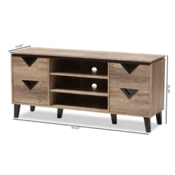 Beacon Modern And Contemporary Wood TV Stand For TVs Up To 55" Light Brown - Baxton Studio -Baxton Studio GUEST 87452f98 ccc3 4226 87e2 3f238fc13528