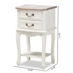 Amalie 2 Drawer Wood Nightstand White/Oak - Baxton Studio -Baxton Studio GUEST 8775acbe bd05 4228 bc53 42c5936d98a5