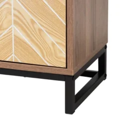 Josephine Two-Tone Wood And Metal 3 Door Sideboard Walnut Brown/White/Black - Baxton Studio -Baxton Studio GUEST 87a8fe9c 5405 4a24 870d 54e6eb60fbf5