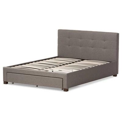 Brandy Modern And Contemporary Fabric Upholstered Platform Bed With Storage Drawer - Baxton Studio 6 Brandy Modern And Contemporary Fabric Upholstered Platform Bed With Storage Drawer - Baxton Studio - Image 4