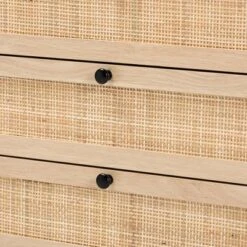 Amelia Wood Rattan 5 Drawer Storage Cabinet Natural Brown/Black - Baxton Studio -Baxton Studio GUEST 88b455af 7df6 46d5 92f0 d2c8093ece4e