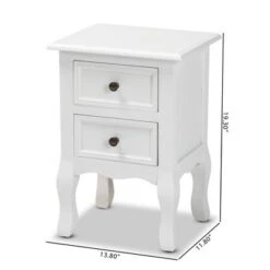 Caelan Wood 2 Drawer Nightstand White - Baxton Studio -Baxton Studio GUEST 88da1639 1d48 47dd 870e 805ed72a886c