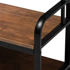 Aislin Distressed Wood And Metal Finished Entryway Hall Tree Brown/Black - Baxton Studio -Baxton Studio GUEST 8966218b 5777 4c21 bb6b d448bd4b0e65