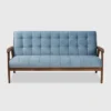 Asta Velvet Upholstered Wood Sofa Light Blue/Walnut - Baxton Studio -Baxton Studio GUEST 8b297558 1946 4736 bee8 610e766c6cc9