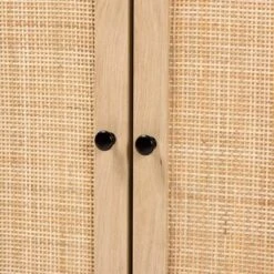 Declan Wood And Natural Rattan 2 Door Storage Cabinet Espresso Brown/Black - Baxton Studio -Baxton Studio GUEST 8b756d47 c303 4f17 a47d d7ef1a7d338a