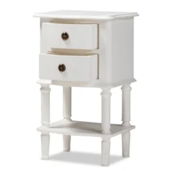 Audrey Finished 2 Drawer Nightstand White - Baxton Studio -Baxton Studio GUEST 8be6e09c 4194 4cb6 bbf1 eeb66f1a39ff