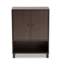 Rossin Modern Wood 2 Door Entryway Shoe Cabinet - Baxton Studio -Baxton Studio GUEST 8c2859db 08f6 40c9 befc 6cf9ffbb095e
