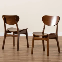2pc Katya Wood Dining Chair Set Brown - Baxton Studio -Baxton Studio GUEST 8cad3303 1014 4fb0 8b05 ba363fe605f8