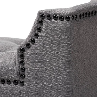 Perret Oak Finished Wood Bench Gray - Baxton Studio 5 Perret Oak Finished Wood Bench Gray - Baxton Studio - Image 3