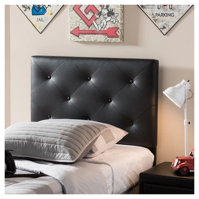 Twin Baltimore Modern And Contemporary Faux Leather Upholstered Headboard - Baxton Studio 5 Twin Baltimore Modern And Contemporary Faux Leather Upholstered Headboard - Baxton Studio - Image 3