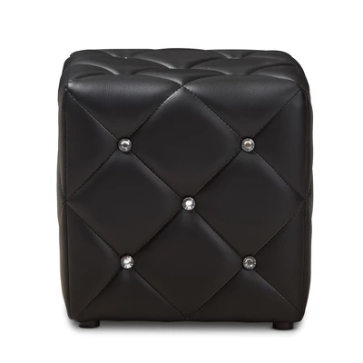 Stacey Modern And Contemporary Faux Leather Upholstered Ottoman - Baxton Studio 3 Stacey Modern And Contemporary Faux Leather Upholstered Ottoman - Baxton Studio