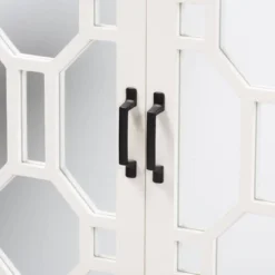 Carlena Wood And Mirrored Glass 2 Door Sideboard White - Baxton Studio -Baxton Studio GUEST 8f2ed1b3 04d3 4609 9fbd b852ff5022e9