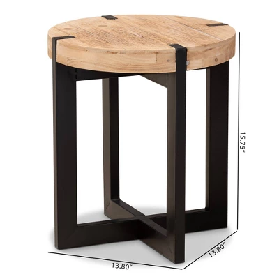 Horace Wood And Metal End Table Brown/Black - Baxton Studio 7 Horace Wood And Metal End Table Brown/Black - Baxton Studio - Image 5