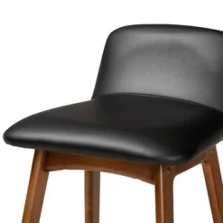 2pc Darrin Faux Leather And Wood Counter Height Barstools Black/Walnut/Brown - Baxton Studio 10 2pc Darrin Faux Leather And Wood Counter Height Barstools Black/Walnut/Brown - Baxton Studio -Baxton Studio GUEST 8fb41e6a 6800 4b31 95a0 7183a2879d33