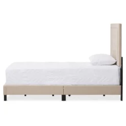 Paris Modern And Contemporary Linen Upholstered Tufting Platform Bed - Twin - Baxton Studio