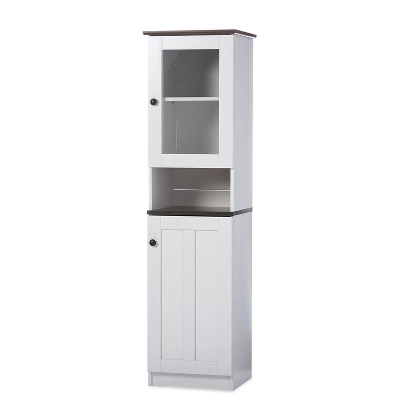 Lauren TwoTone And Buffet And Hutch Kitchen Cabinet White/Dark Brown - Baxton Studio 5 Lauren TwoTone And Buffet And Hutch Kitchen Cabinet White/Dark Brown - Baxton Studio - Image 3