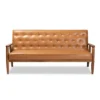 Sorrento Mid-Century Faux Leather Upholstered Wood Sofa Walnut/Brown - Baxton Studio -Baxton Studio GUEST 90582661 3163 408d a5f2 458a7331a777