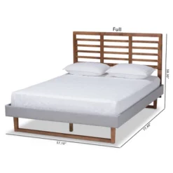 Queen Luciana Fabric Upholstered Wood Platform Bed Light Gray/Ash Walnut - Baxton Studio 15 Queen Luciana Fabric Upholstered Wood Platform Bed Light Gray/Ash Walnut - Baxton Studio -Baxton Studio GUEST 909f82db 7176 46f9 a896 baf31d024cdb