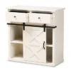 Nadia Wood And Metal 2 Door Sideboard Buffet White/Black - Baxton Studio