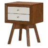 Warwick Two-tone Modern Accent Table And Nightstand Walnut/White - Baxton Studio -Baxton Studio GUEST 90ec0621 1bf3 423b ad79 a8cb52c7a9b0
